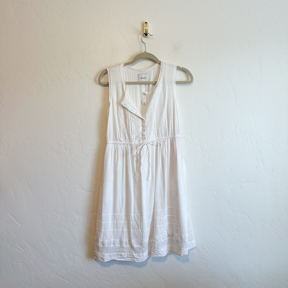 Reformation | Lonnie Embroidered Lace Cotton Blend Midi Dress in White | Size 0 - Picture 6 of 9